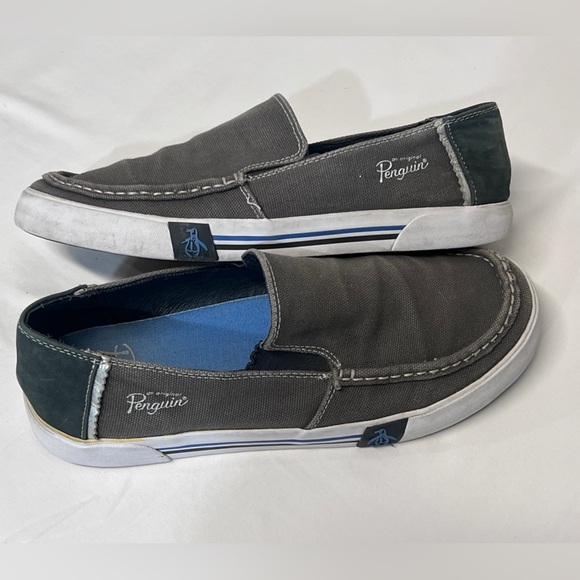 ORIGINAL PENGUIN Gray canvas ERNIE slip on sneaker size 9.5 - Picture 6 of 7